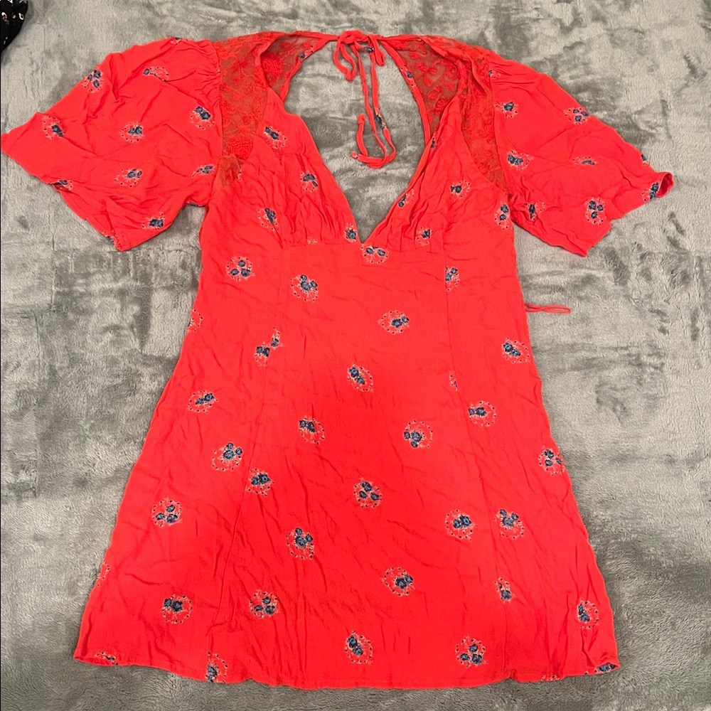 Free People Mockingbird mini dress in red